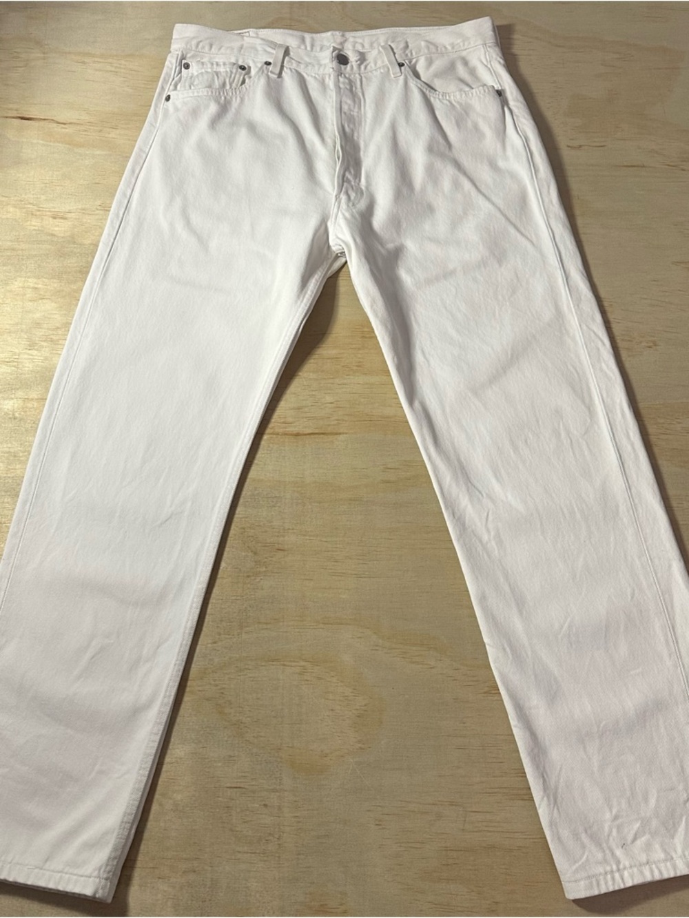 Vintage Levis 501 Jeans Mens White 100% Cotton Painter Made USA 90s Fits 36x32